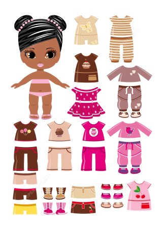 Трафареты одежды для кукол из бумаги (45 фото)