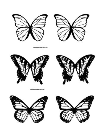 Трафареты бабочек из бумаги для торта (45 фото)