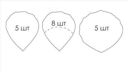 Трафарет лепестка розы из фоамирана