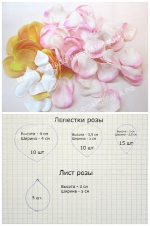 Лепестки розы лекало