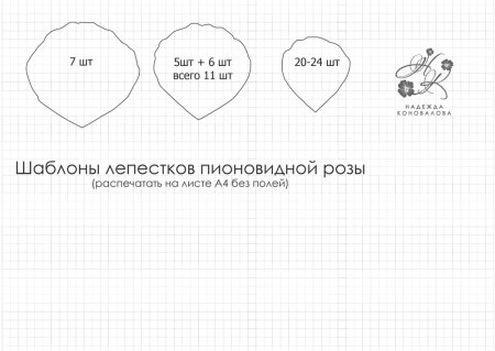 Выкройка пионовидной розы из фоамирана