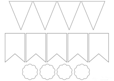 Трафарет флажка для гирлянды