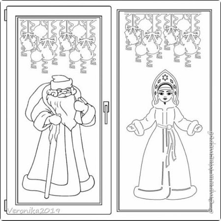 Распечатка Снегурочки на окно