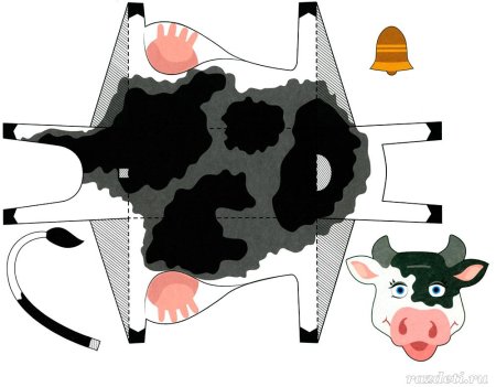 Корова объемная из бумаги