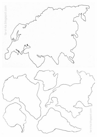 Материк Евразия контур