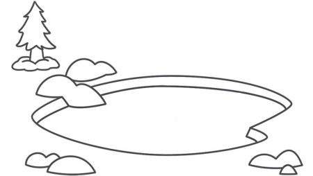 Озеро раскраска для детей