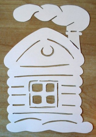 Домик для вырезания на окно