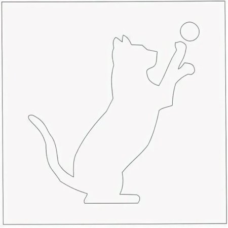 Трафарет котика на окно