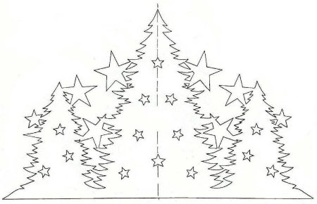 Новогодние трафареты на окна елка