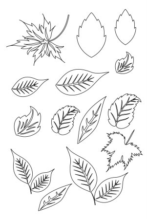Трафареты маленьких листьев для вырезания из бумаги (43 фото)