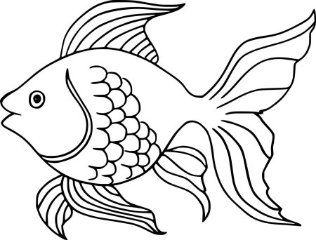 Трафареты золотой рыбки для вырезания из бумаги (45 фото)