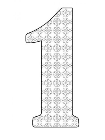 Цифра 1 трафарет