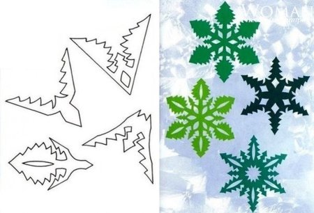 Новогодние снежинки из бумаги схемы
