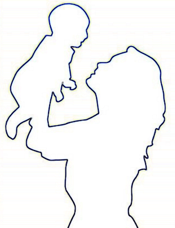 Силуэт матери и ребенка