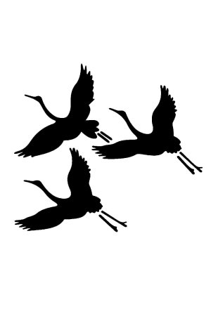 Трафареты летящих журавлей для вырезания из бумаги (44 фото)