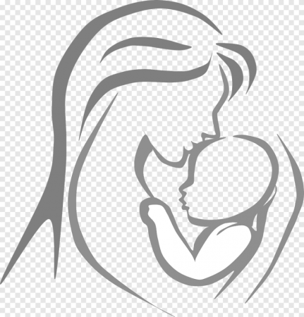 Силуэт мамы с ребенком
