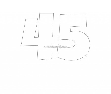 Цифра 45 трафарет