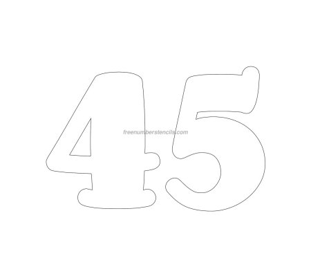 Цифра 45 трафарет