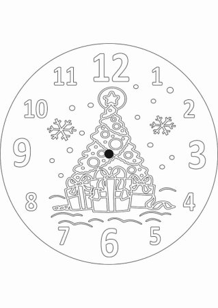Трафарет новогодних часов