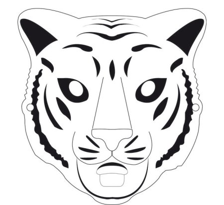 Трафарет тигра для вырезания