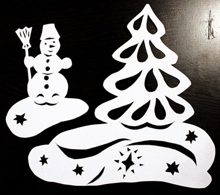 Трафареты на окна на новый год