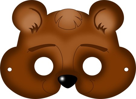 Маска медведя черно белая
