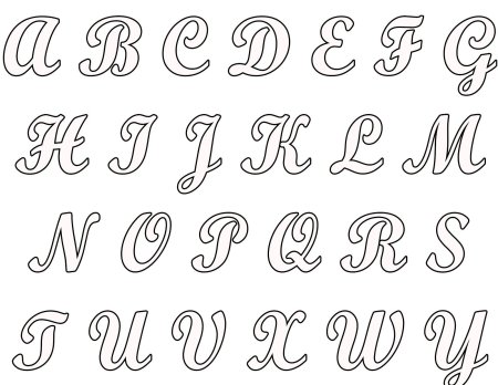 Трафареты английских букв для вырезания из бумаги красивых (46 фото)