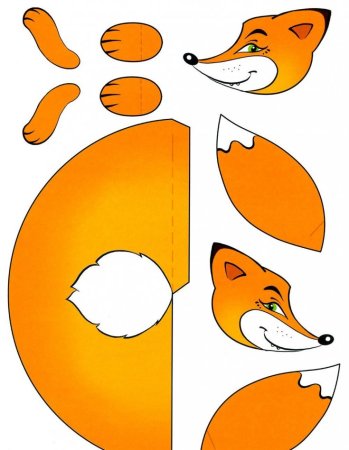 Лисичка аппликация для детей