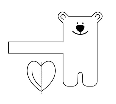 Мишка трафарет для вырезания