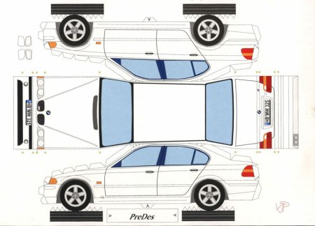 Модель BMW e34 из бумаги