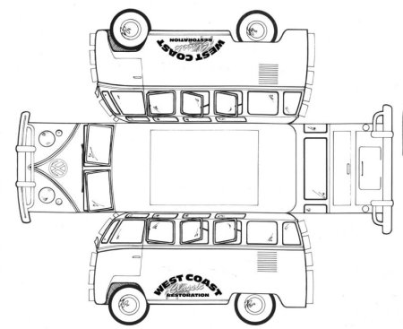 Volkswagen t2 чертеж