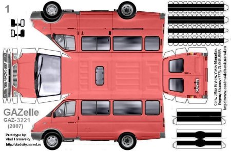 Развертка микроавтобуса Ford Transit