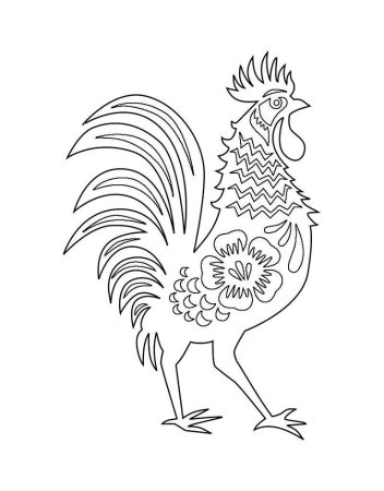 Трафарет петуха