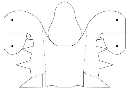 Динозавры из картона трафарет