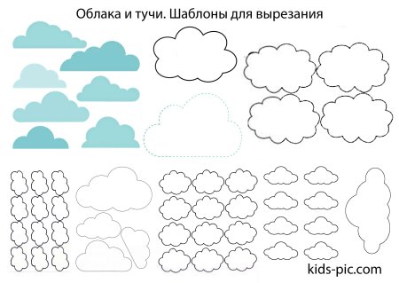Шаблон облака для вырезания из бумаги