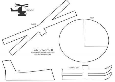 Трафарет вертолета для аппликации