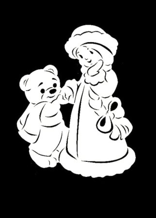 Новогодние трафареты Снегурочки