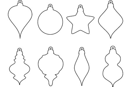 Елочные игрушки трафарет