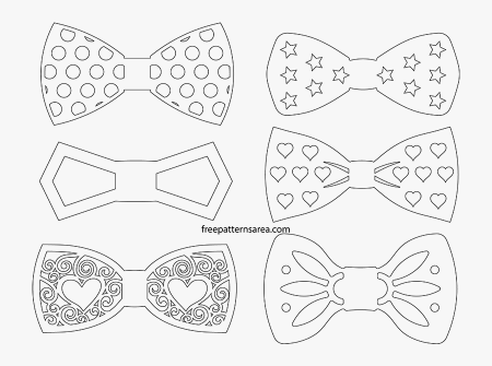 Трафареты галстука бабочки из бумаги (42 фото)