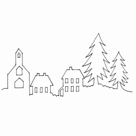 Трафареты на окна домики