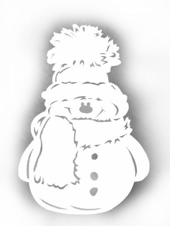 Снеговик трафарет