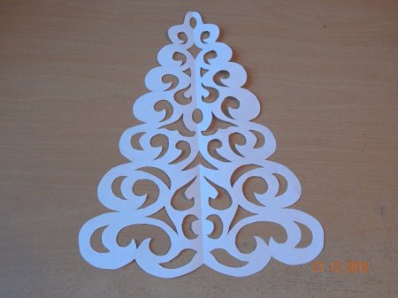 Ажурная елочка из бумаги