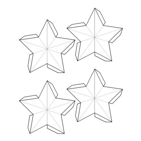 Объемная пятиконечная звезда из бумаги