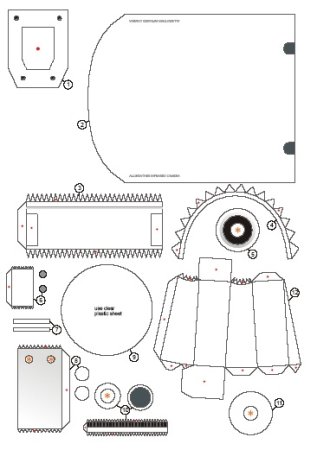 Муляж камеры видеонаблюдения из бумаги чертежи