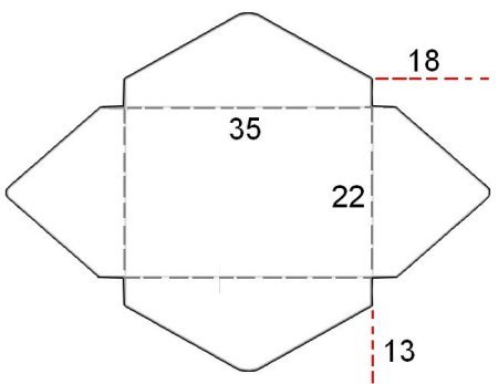 Выкройка конверта с6