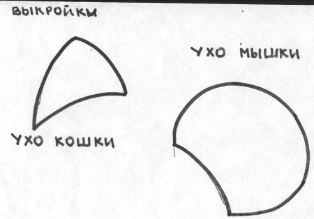 Выкройка кошачьих ушек