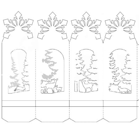 Трафарет для фонарика из бумаги