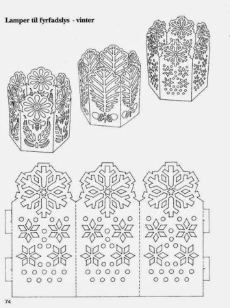 Трафарет бумажного фонарика