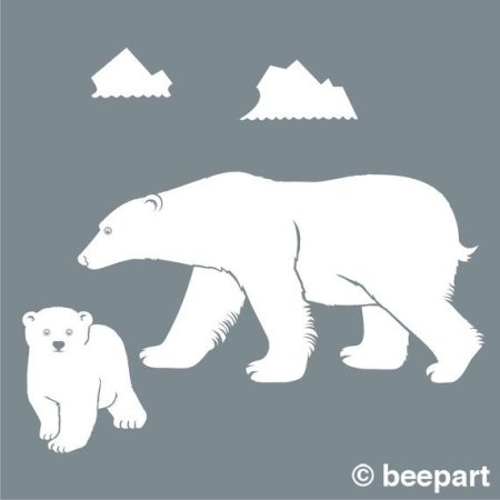 Белый медведь трафарет для вырезания