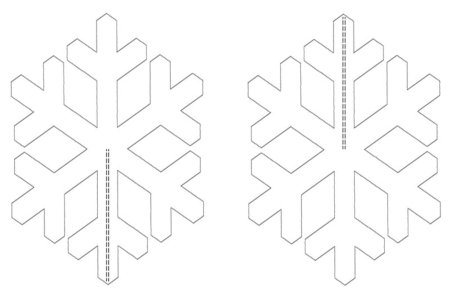 Трафареты для объемной снежинки из бумаги (46 фото)